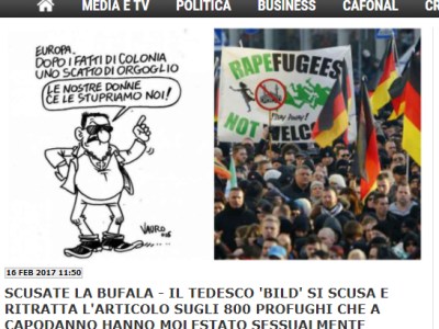 BUFALA! “Stupro di massa in Germania: mille immigrati violentano 80 donne“.