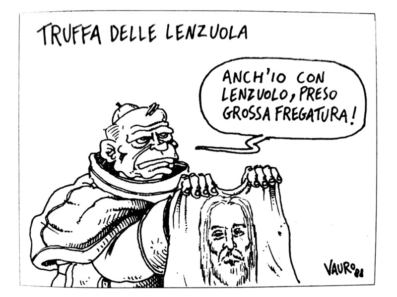 La Sindone: verità o falso storico? | Fotogallery, Le vignette di Vauro (1988)