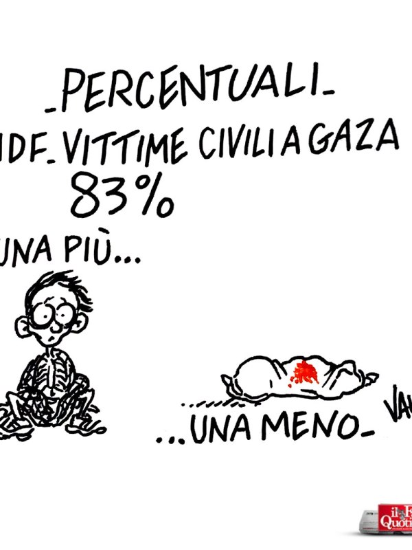 Gaza. Percentuali… (Il Fatto, 23 ago 2025)