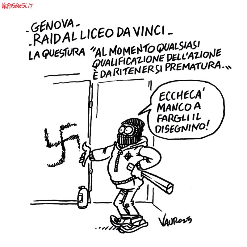 Genova, raid fascista al liceo Da Vinci occupato (27 ott 2025)