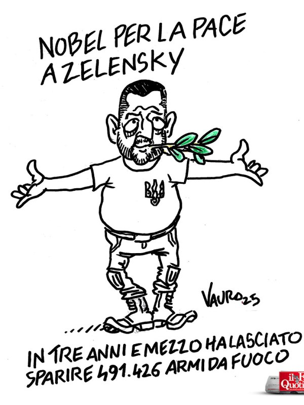 Nobel per la Pace a Zelensky (Il Fatto, 28 ott 2025)