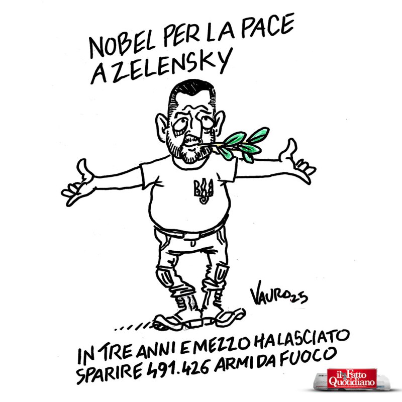 Nobel per la Pace a Zelensky (Il Fatto, 28 ott 2025)