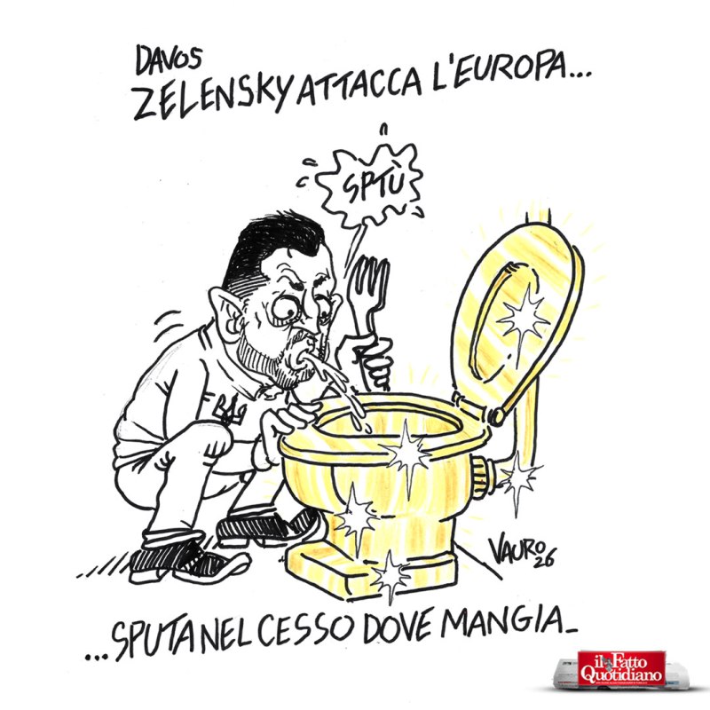 Davos, Zelensky attacca l’Europa (Il Fatto, 24 gen 2026)
